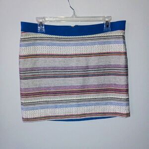 Gap Factory Multi Stripe Mini Skirt-Size 6-Woven-Lined-Elastic Waistband-Boho